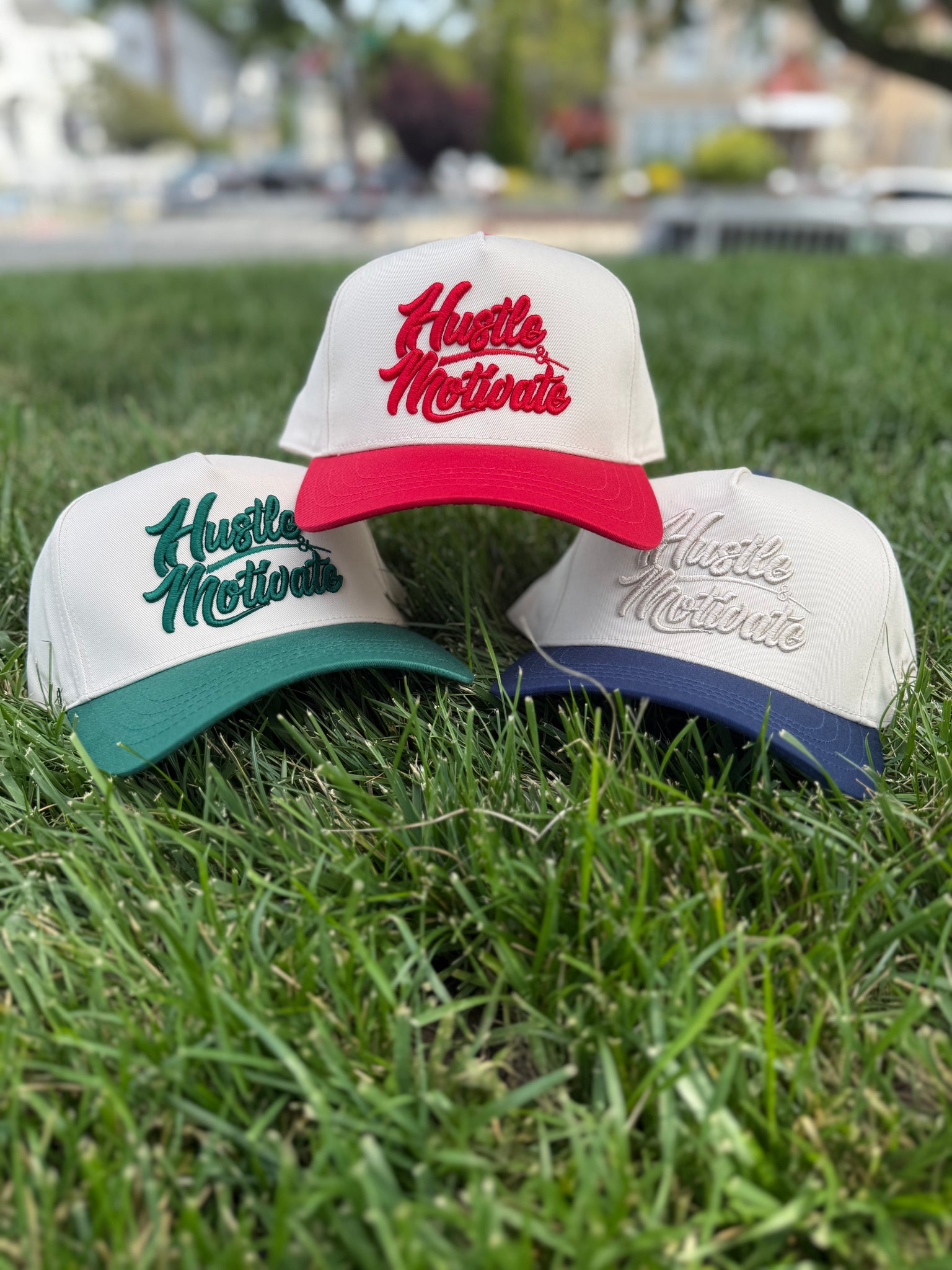 Hustle & Motivate Baseball Caps
